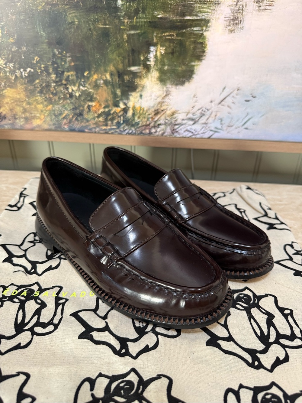 Freda Salvador Elba Penny Loafer Dark Brown Espresso / US 8